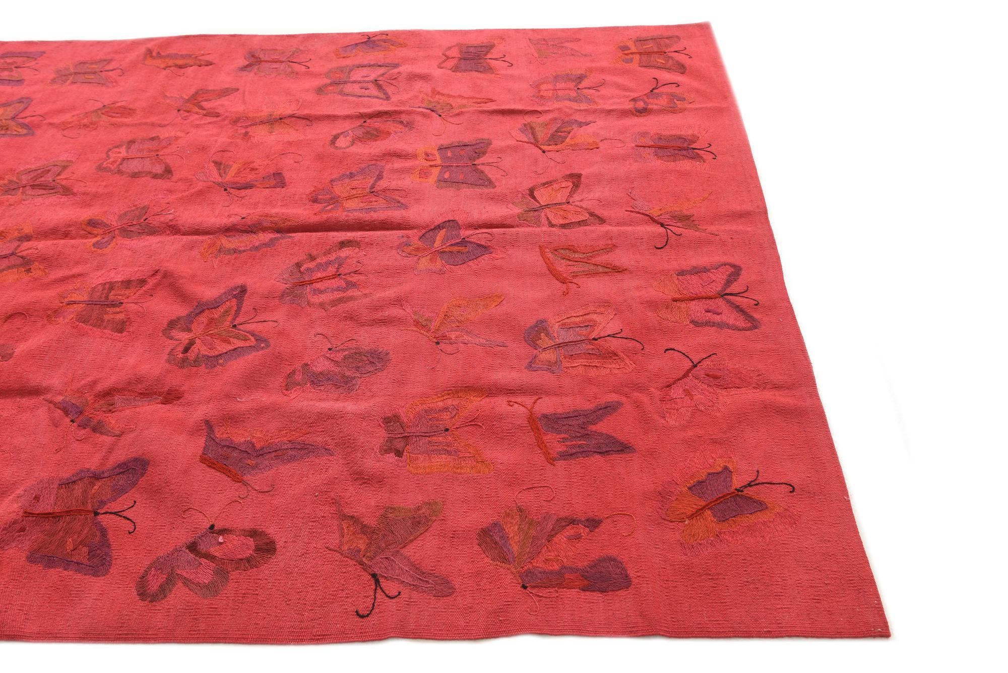 6' x 7' 6 Hand Woven Kilim Suzani Wool Rug