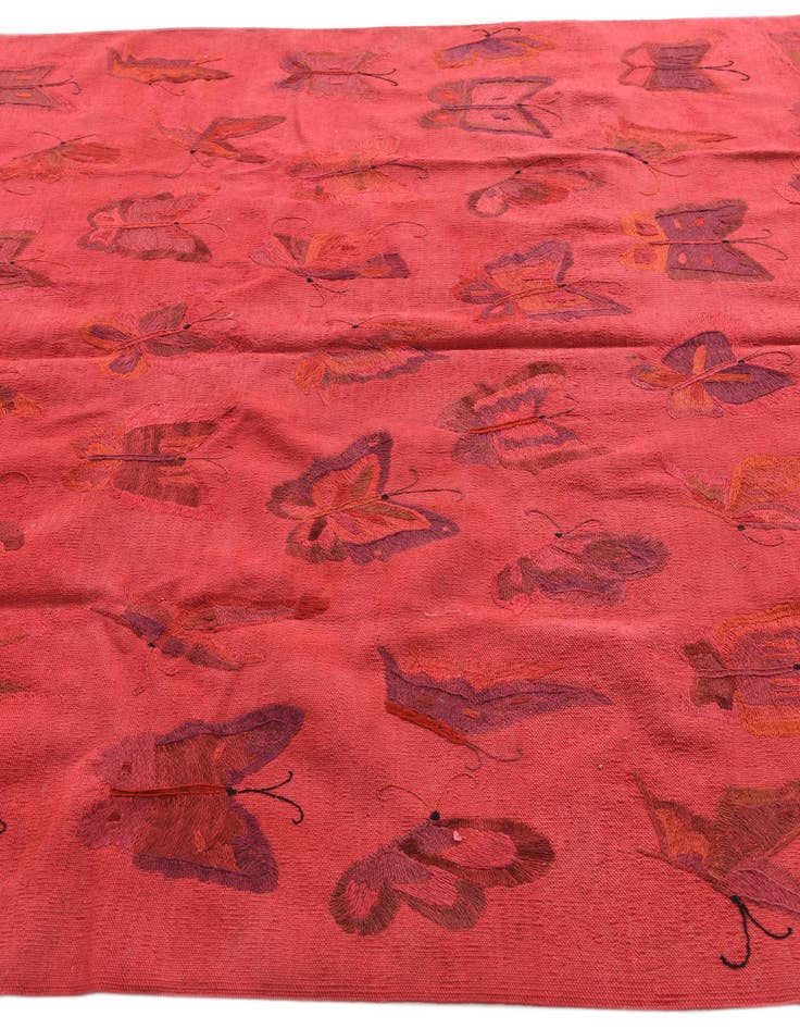 Detail image of 6' x 7' 6  Hand Woven Kilim Suzani Wool Rug