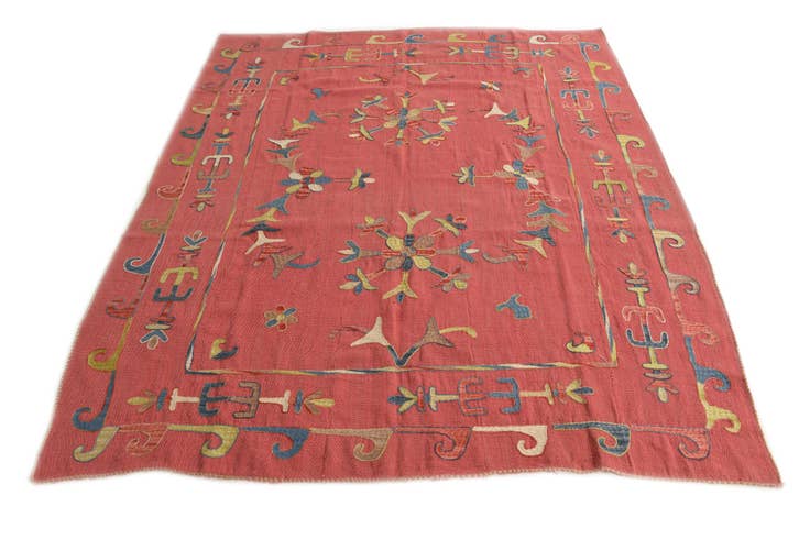 Detail image of 6' 3 x 7' 4 Hand Woven Kilim Suzani Wool Rug