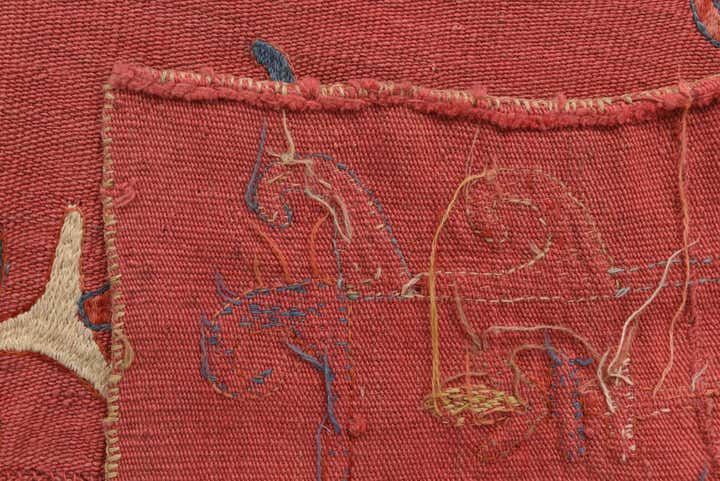 6' 3 x 7' 4 Hand Woven Kilim Suzani Wool Rug