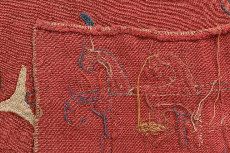 Detail image of 6' 3 x 7' 4 Hand Woven Kilim Suzani Wool Rug