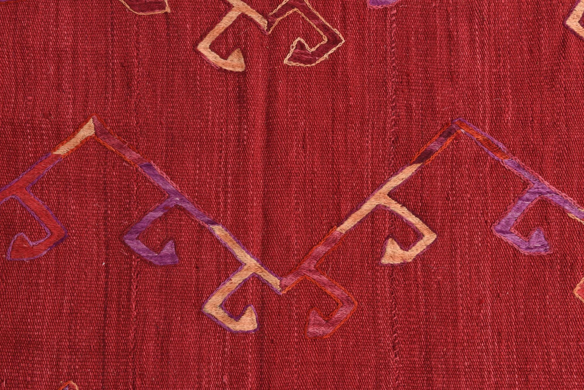 5' 7 x 7' 2 Hand Woven Kilim Suzani Wool Rug
