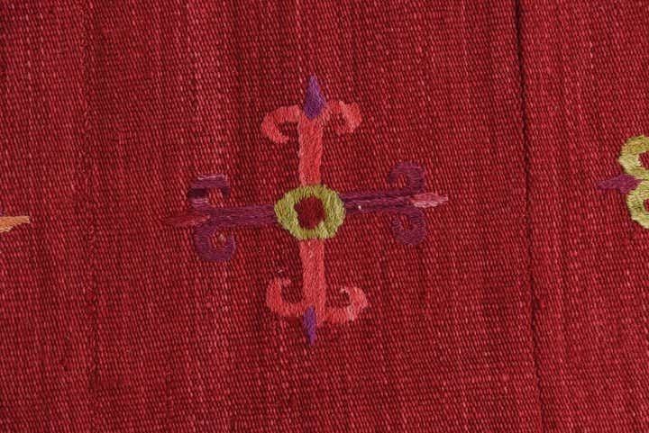 4' 4 x 5' 1 Hand Woven Kilim Suzani Wool Rug