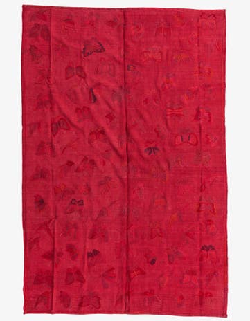 6' 3 x 9' 3 Hand Woven Kilim Suzani Wool Rug