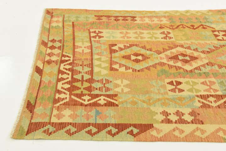3' 11 x 6' 3 Hand Woven Kilim Waziri Wool Rug