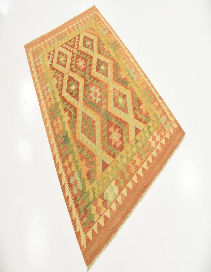 Detail image of 3' 11 x 5' 10  Hand Woven Kilim Waziri Wool Rug