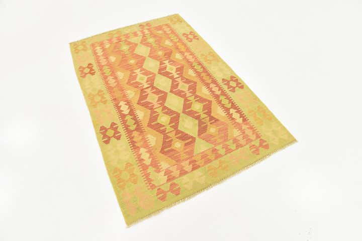 3' 3 x 5' Hand Woven Kilim Waziri Wool Rug