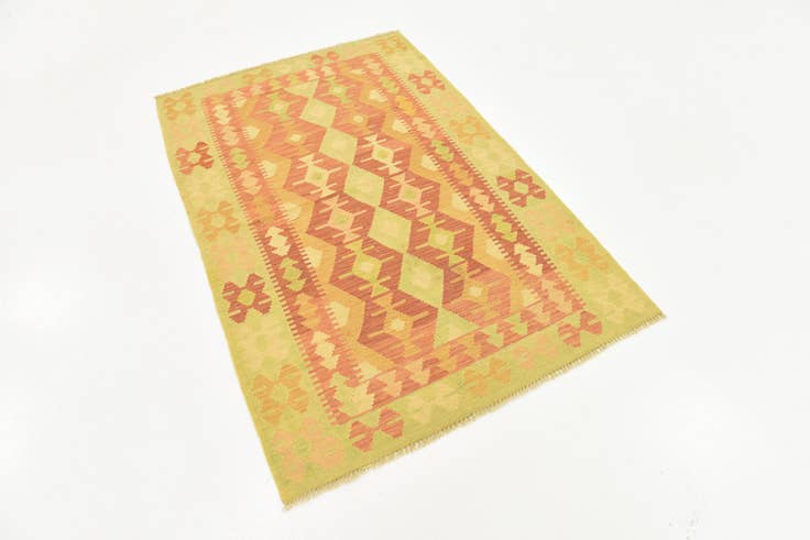 Detail image of 3' 3 x 5' Hand Woven Kilim Waziri Wool Rug