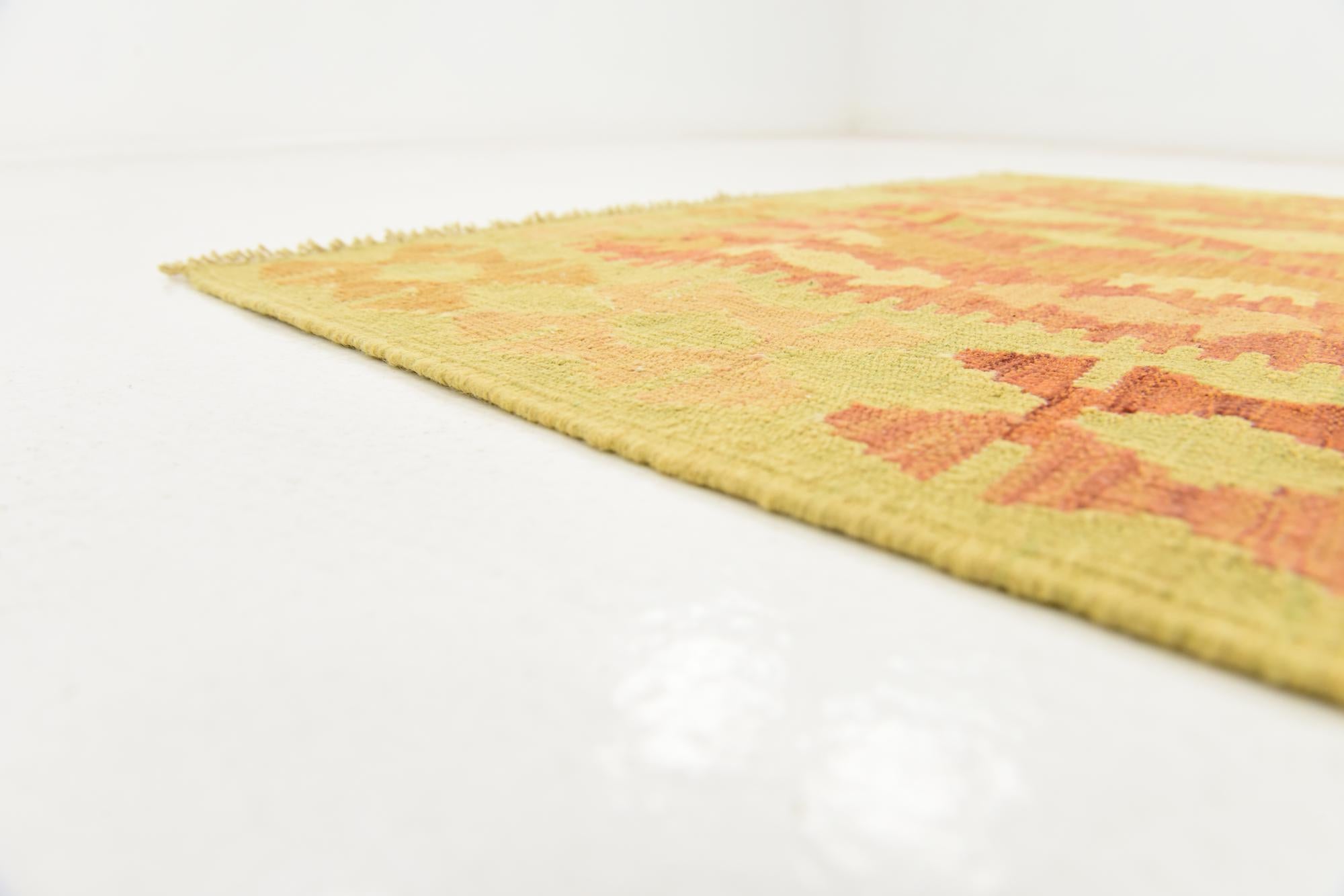 3' 3 x 5' Hand Woven Kilim Waziri Wool Rug