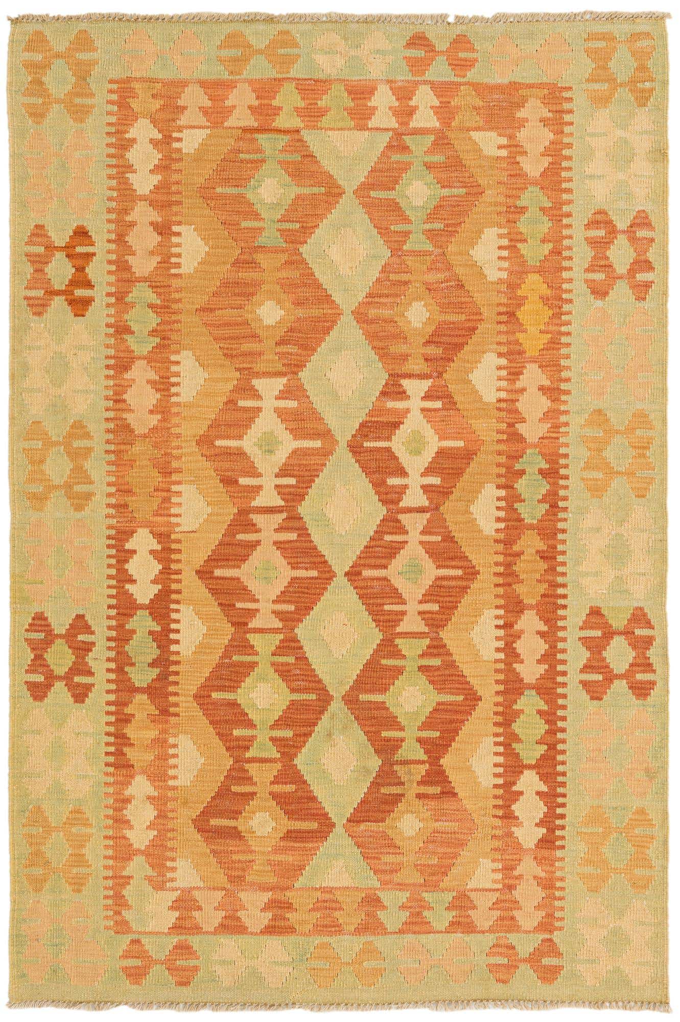 3' 3 x 5' Hand Woven Kilim Waziri Wool Rug
