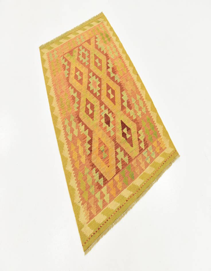 Detail image of 3' 3 x 4' 10  Hand Woven Kilim Waziri Wool Rug