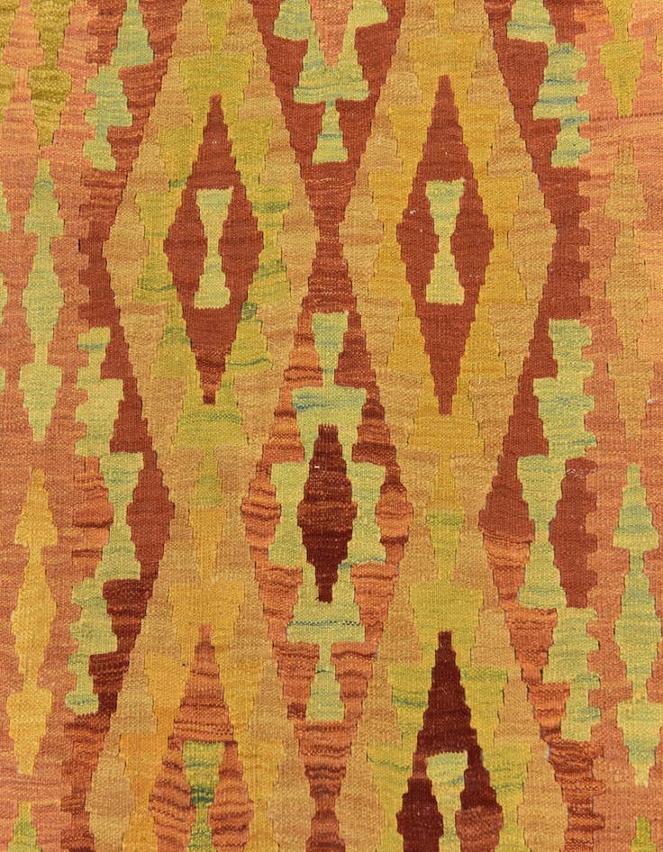 Detail image of 3' 3 x 4' 10  Hand Woven Kilim Waziri Wool Rug