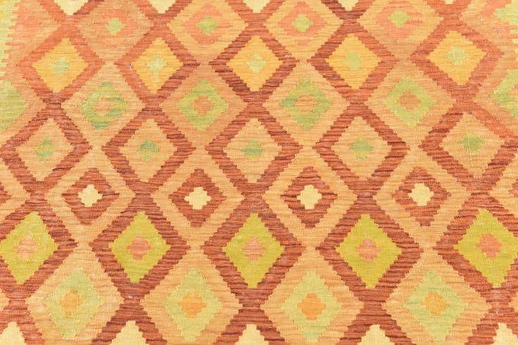 Detail image of 4' 10 x 6' 7 Hand Woven Kilim Waziri Wool Rug