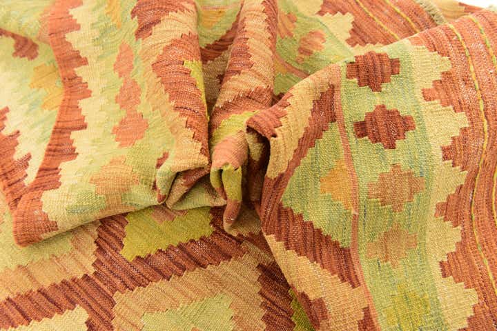 4' 10 x 6' 7 Hand Woven Kilim Waziri Wool Rug
