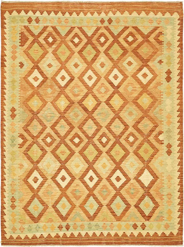 4' 10 x 6' 7 Hand Woven Kilim Waziri Wool Rug