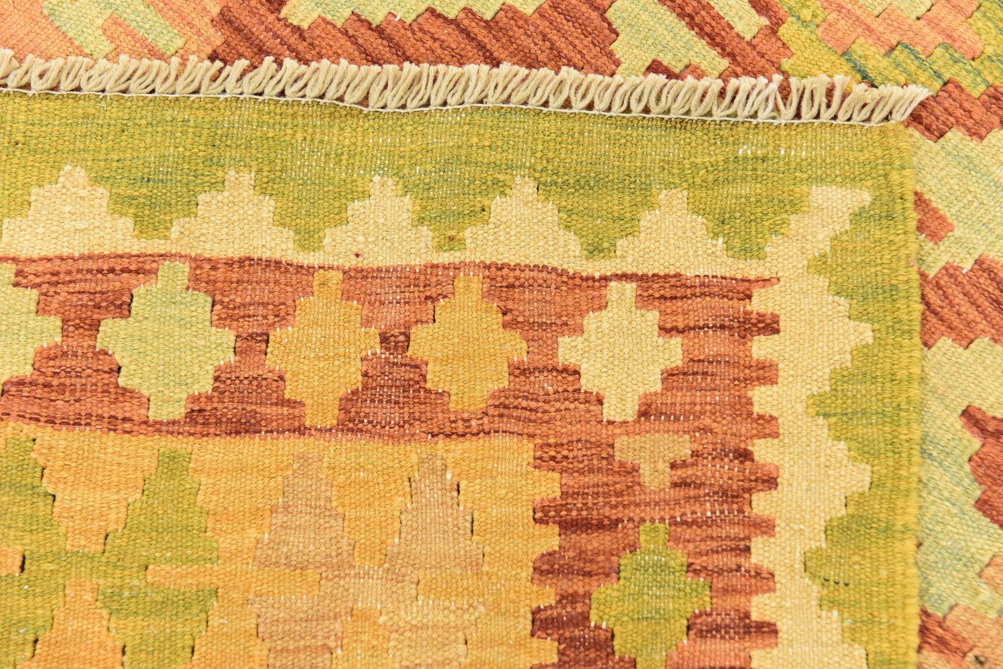 4' 7 x 6' 7 Hand Woven Kilim Waziri Wool Rug