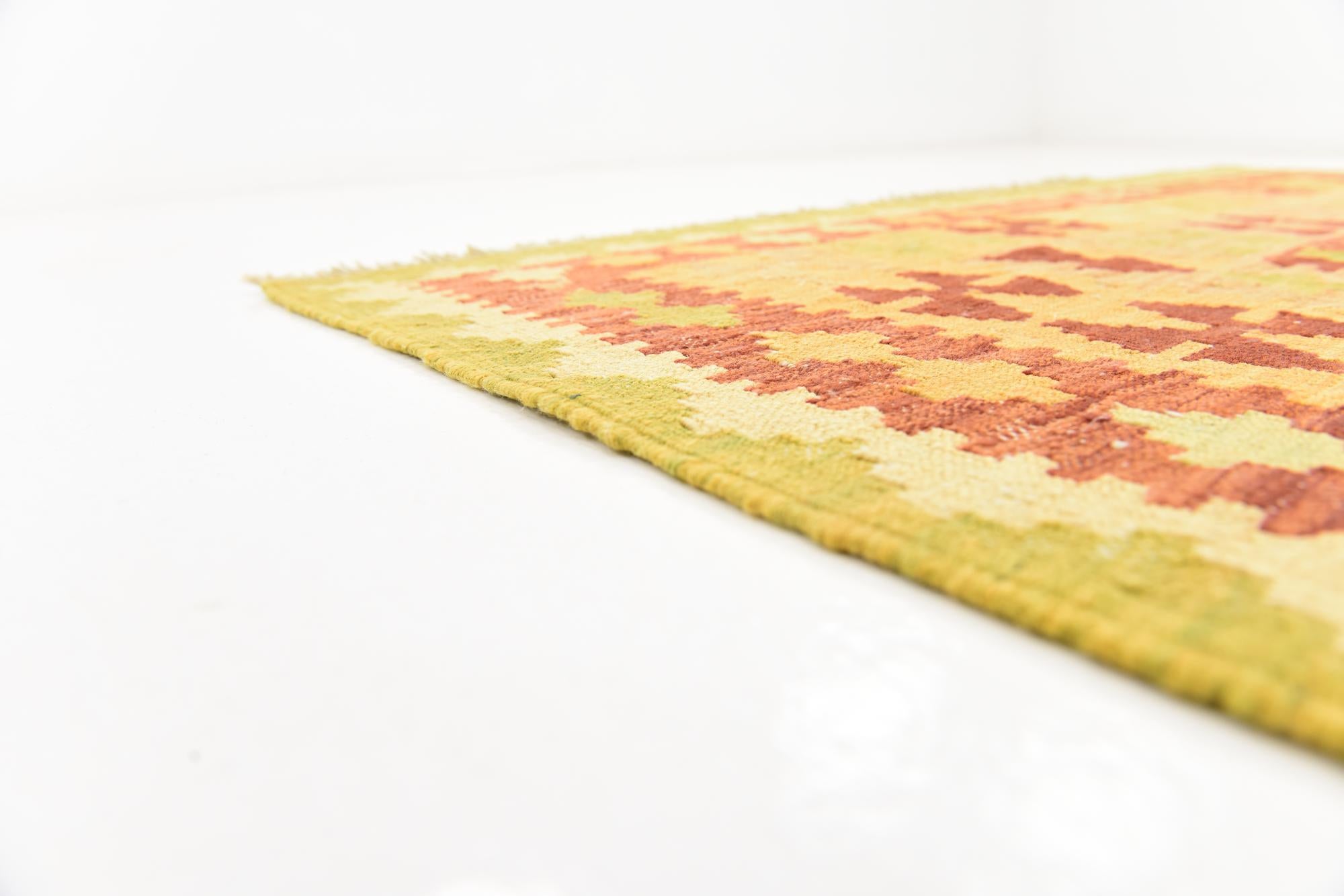 4' 7 x 6' 7 Hand Woven Kilim Waziri Wool Rug