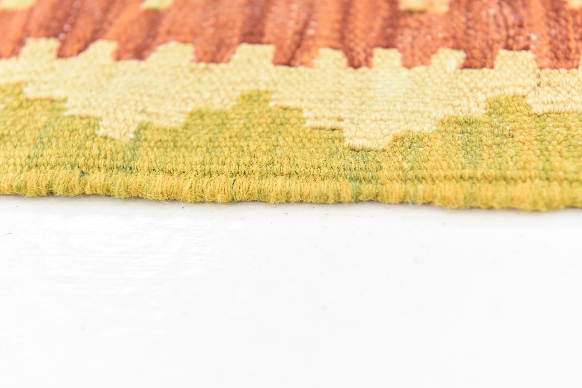 4' 7 x 6' 7 Hand Woven Kilim Waziri Wool Rug