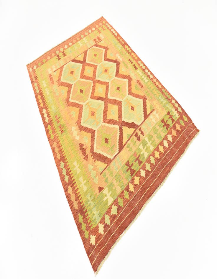 Detail image of 5' x 6' 7  Hand Woven Kilim Waziri Wool Rug