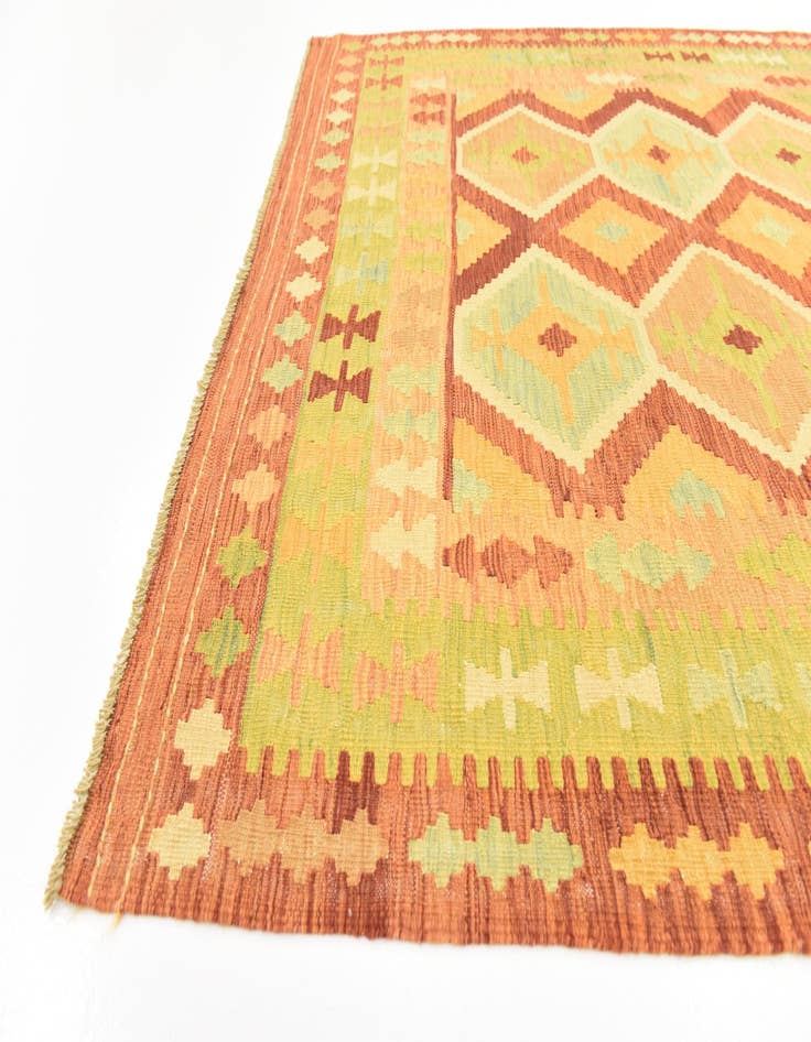 Detail image of 5' x 6' 7  Hand Woven Kilim Waziri Wool Rug