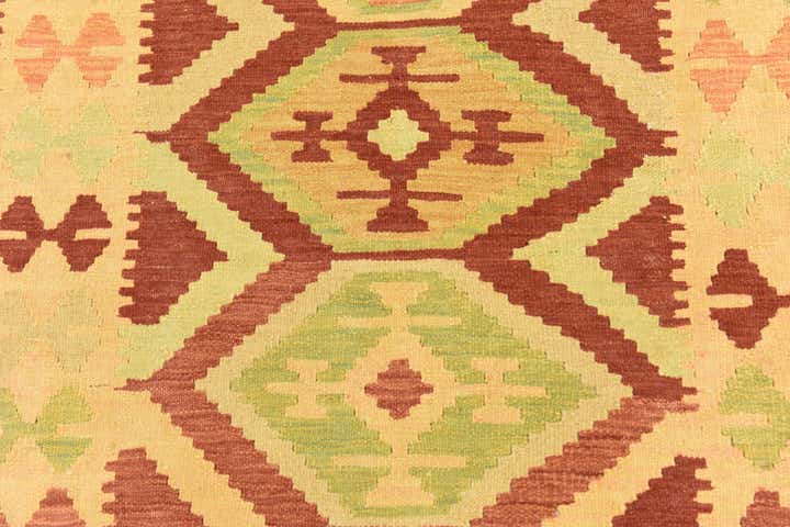 4' x 6' 2 Hand Woven Kilim Waziri Wool Rug