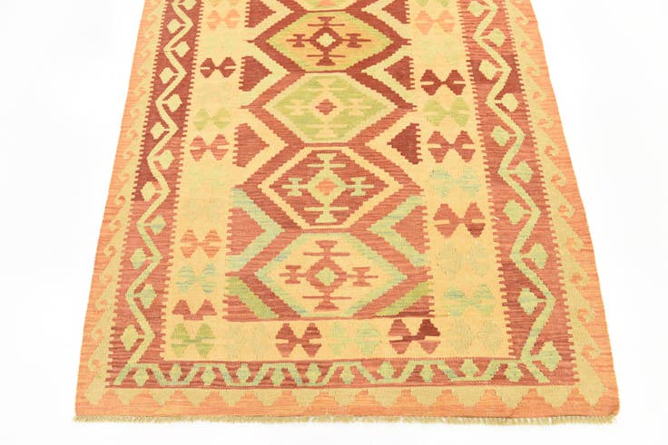 Detail image of 4' x 6' 2 Hand Woven Kilim Waziri Wool Rug