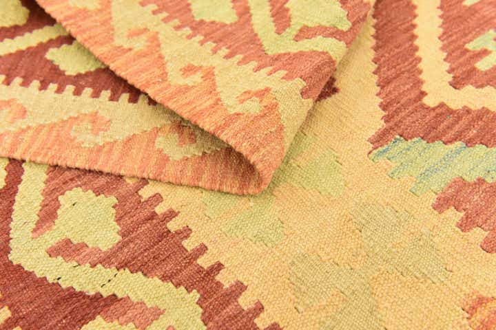 4' x 6' 2 Hand Woven Kilim Waziri Wool Rug