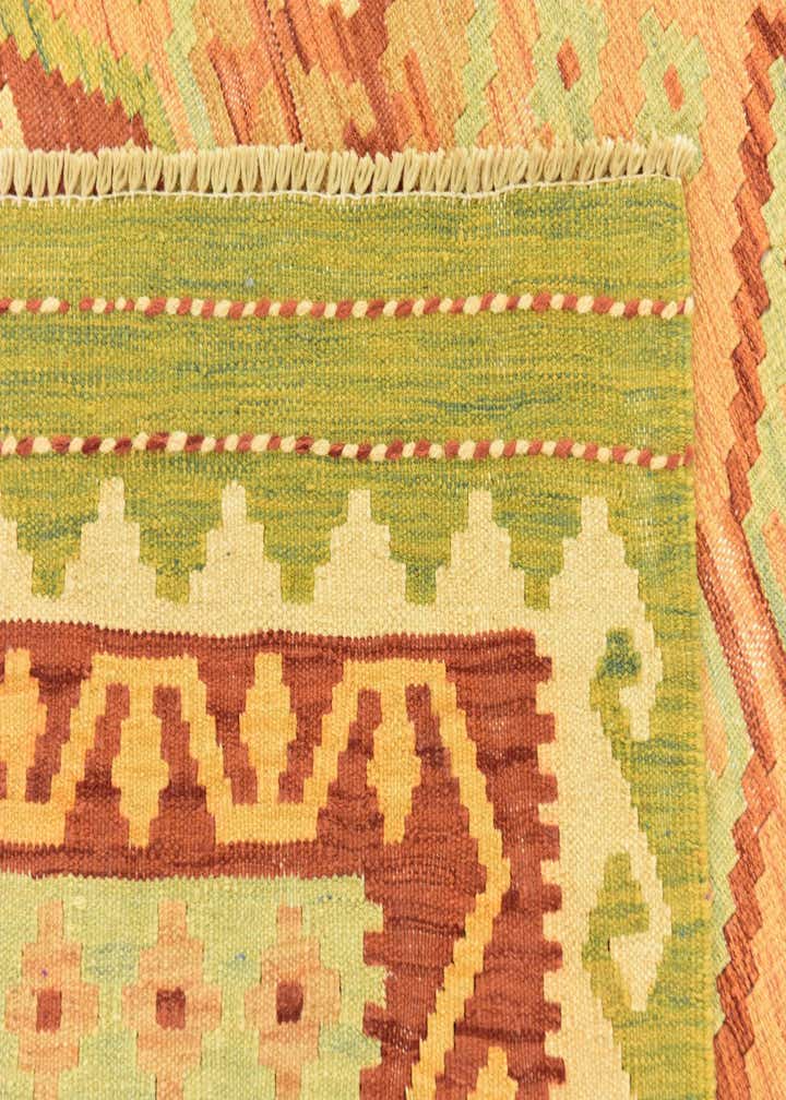 3' 7 x 6' 2 Hand Woven Kilim Waziri Wool Rug