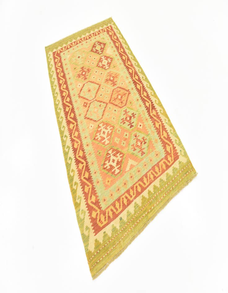 Detail image of 3' 7 x 6' 2 Hand Woven Kilim Waziri Wool Rug