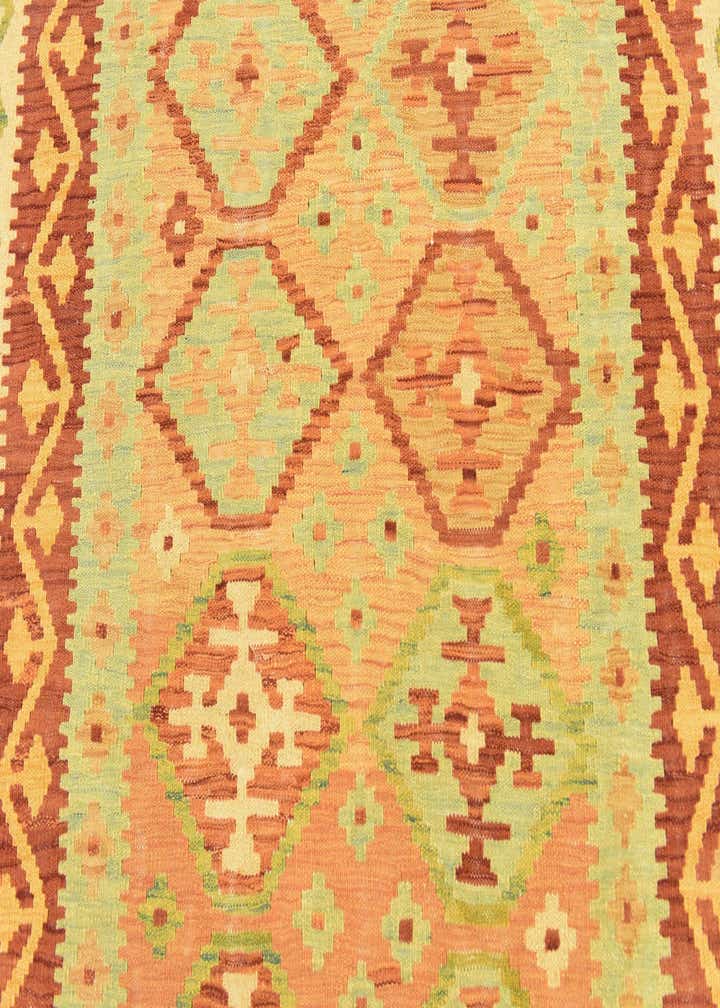 3' 7 x 6' 2 Hand Woven Kilim Waziri Wool Rug