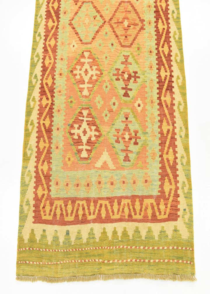 3' 7 x 6' 2 Hand Woven Kilim Waziri Wool Rug