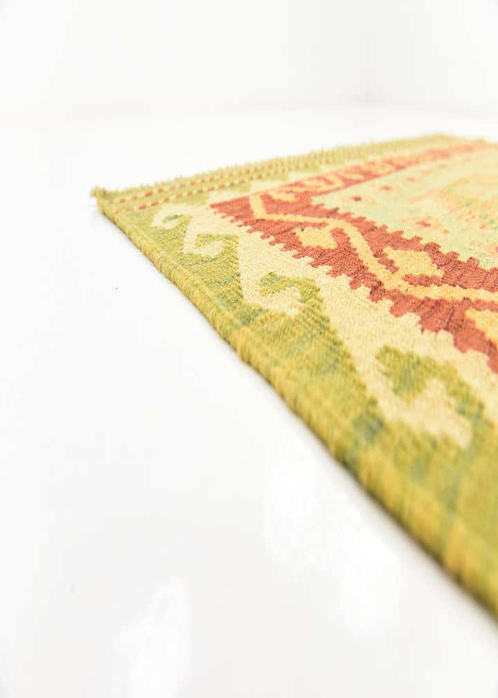 3' 7 x 6' 2 Hand Woven Kilim Waziri Wool Rug