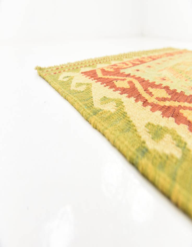 Detail image of 3' 7 x 6' 2 Hand Woven Kilim Waziri Wool Rug