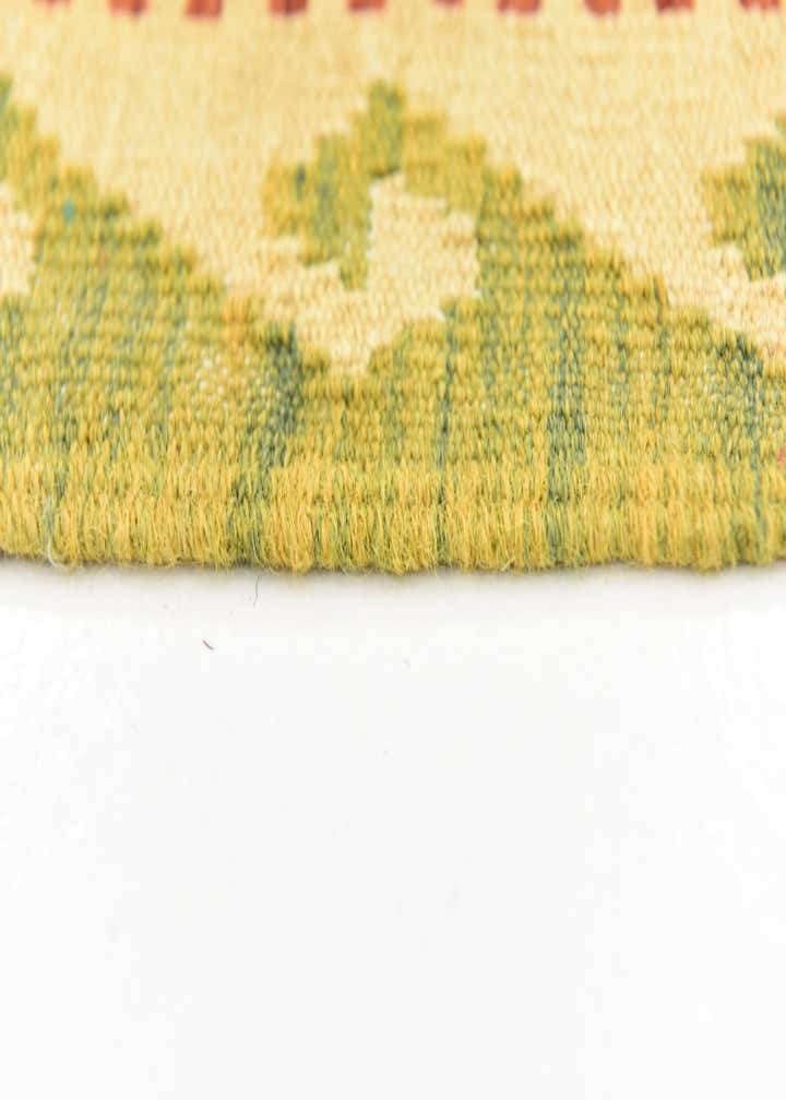 3' 7 x 6' 2 Hand Woven Kilim Waziri Wool Rug