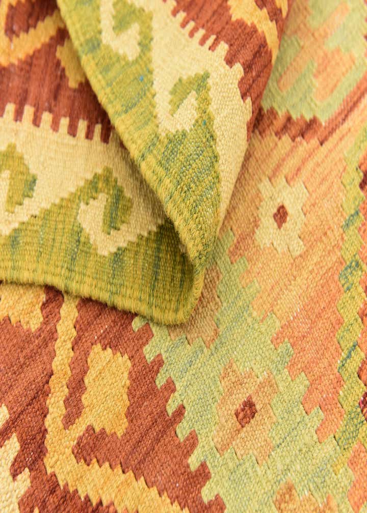 3' 7 x 6' 2 Hand Woven Kilim Waziri Wool Rug