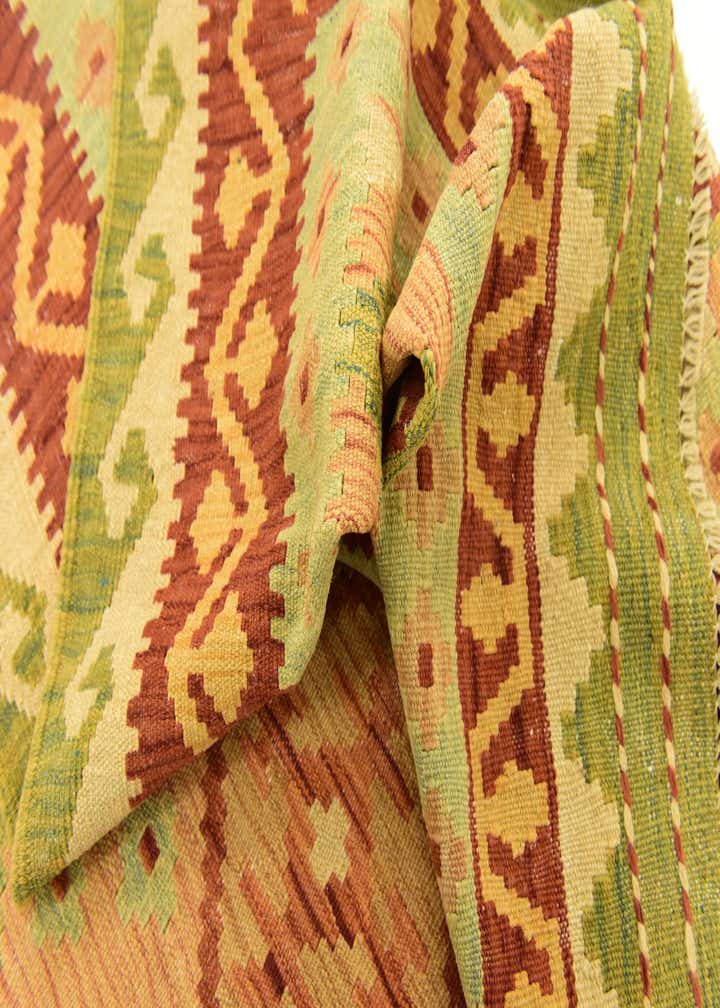 3' 7 x 6' 2 Hand Woven Kilim Waziri Wool Rug
