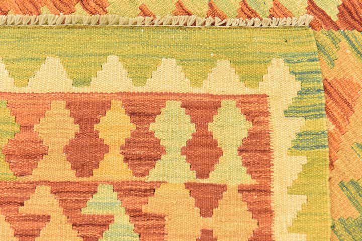 4' 3 x 5' 9 Hand Woven Kilim Waziri Wool Rug