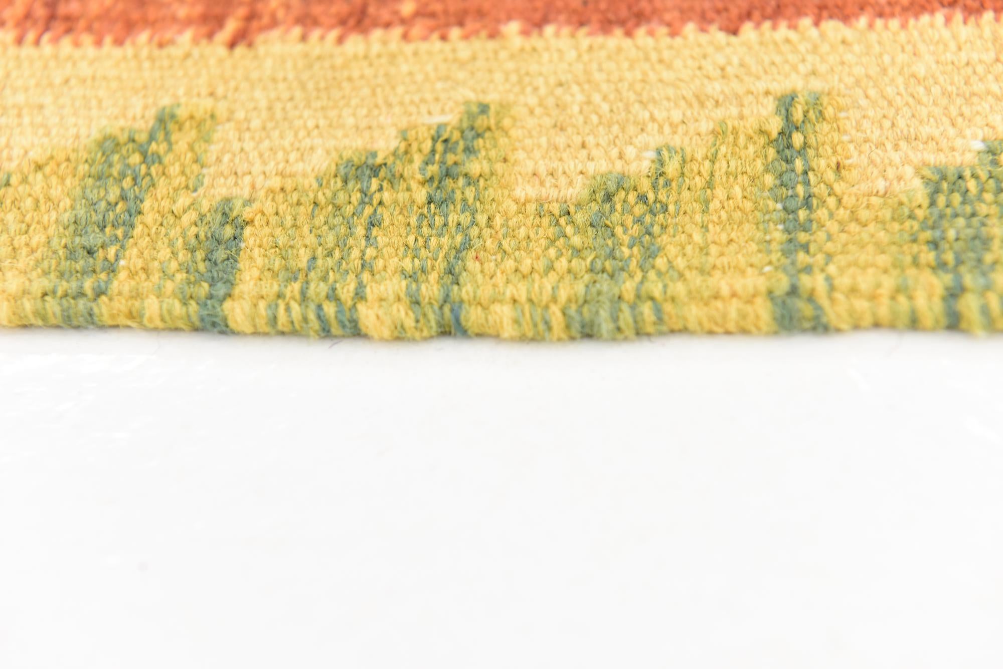 4' 3 x 5' 9 Hand Woven Kilim Waziri Wool Rug