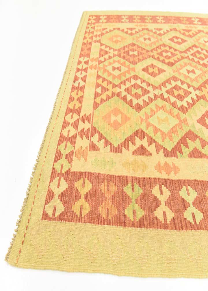 4' 9 x 6' 6 Hand Woven Kilim Waziri Wool Rug