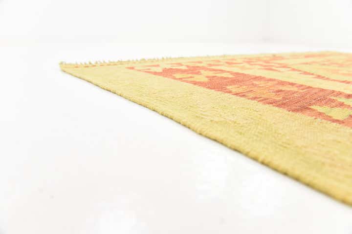 4' 9 x 6' 6 Hand Woven Kilim Waziri Wool Rug