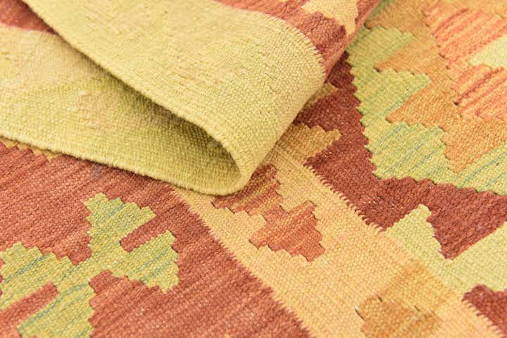4' 9 x 6' 6 Hand Woven Kilim Waziri Wool Rug