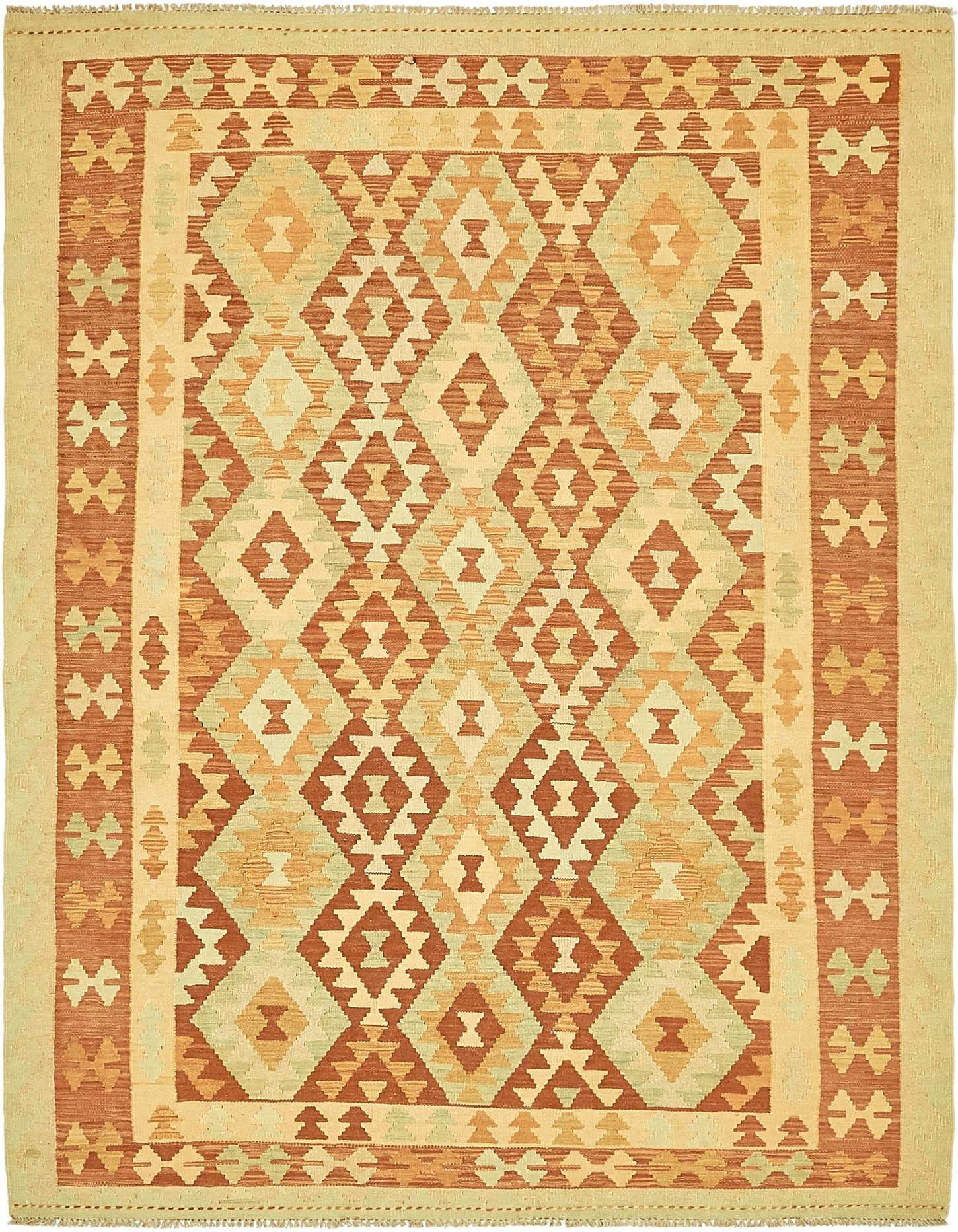 4' 9 x 6' 6 Hand Woven Kilim Waziri Wool Rug