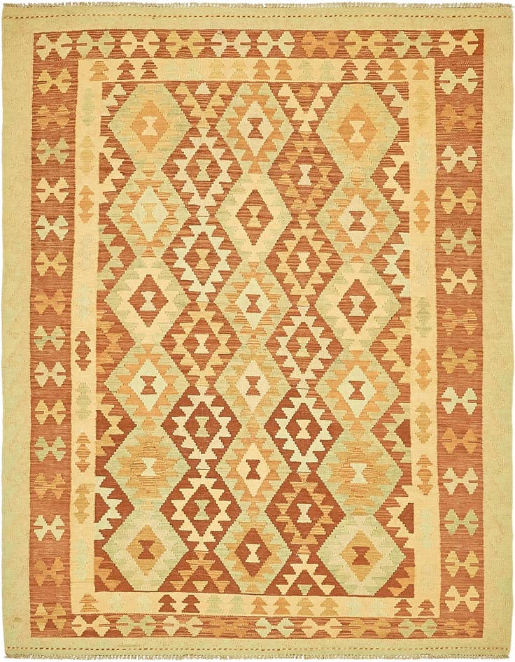 Detail image of 4' 9 x 6' 6 Hand Woven Kilim Waziri Wool Rug