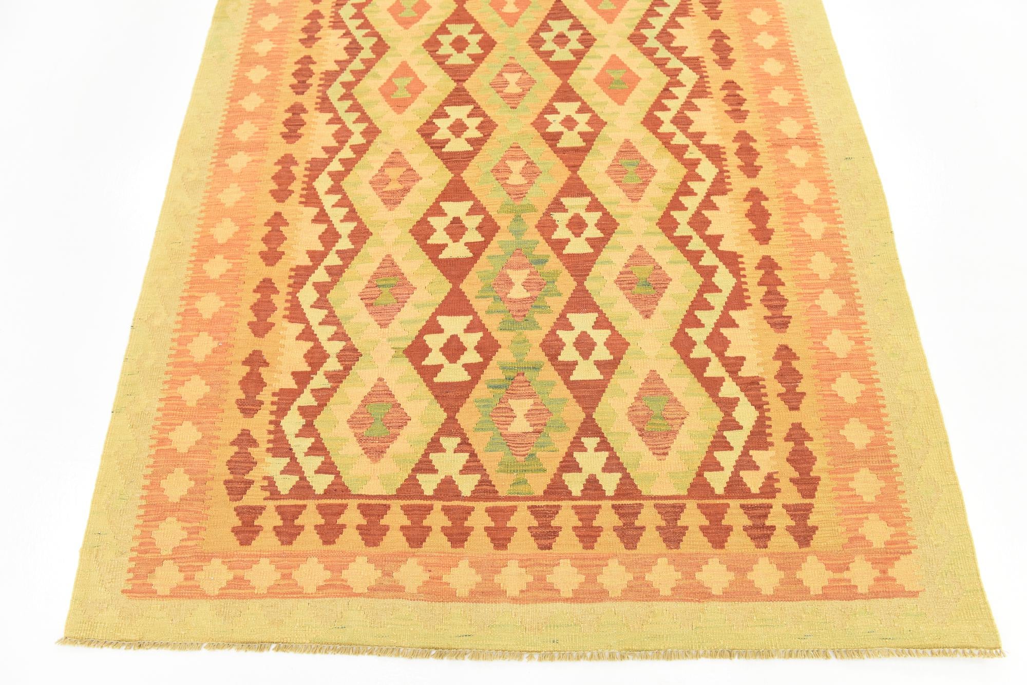 145cm x 200cm Tejido a mano Kilim Waziri Alfombra Lana