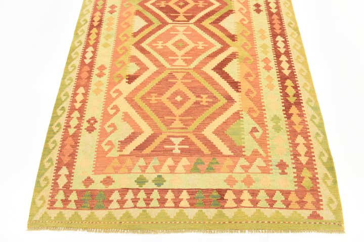 4' 9 x 6' 4 Hand Woven Kilim Waziri Wool Rug