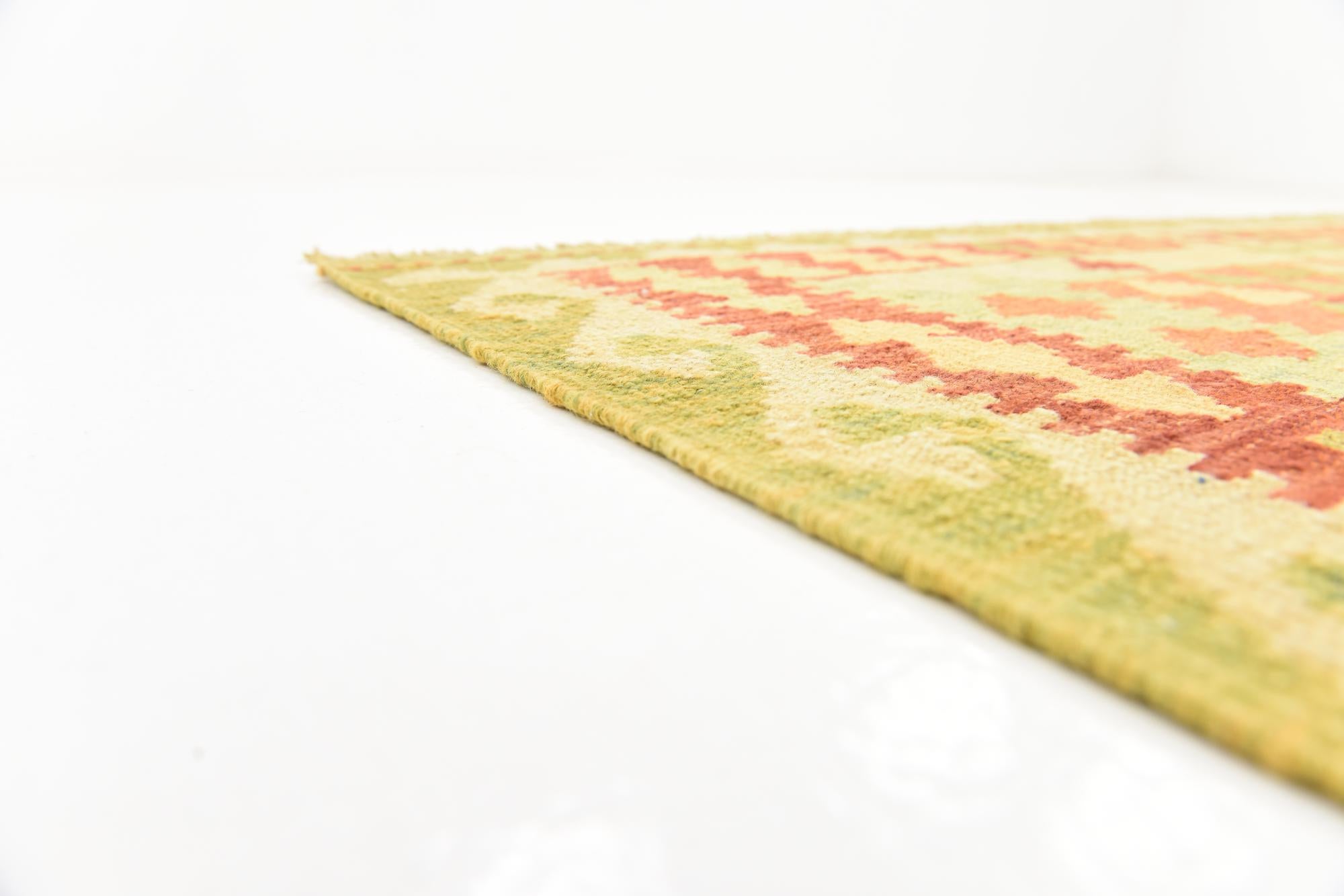 4' 9 x 6' 4 Hand Woven Kilim Waziri Wool Rug