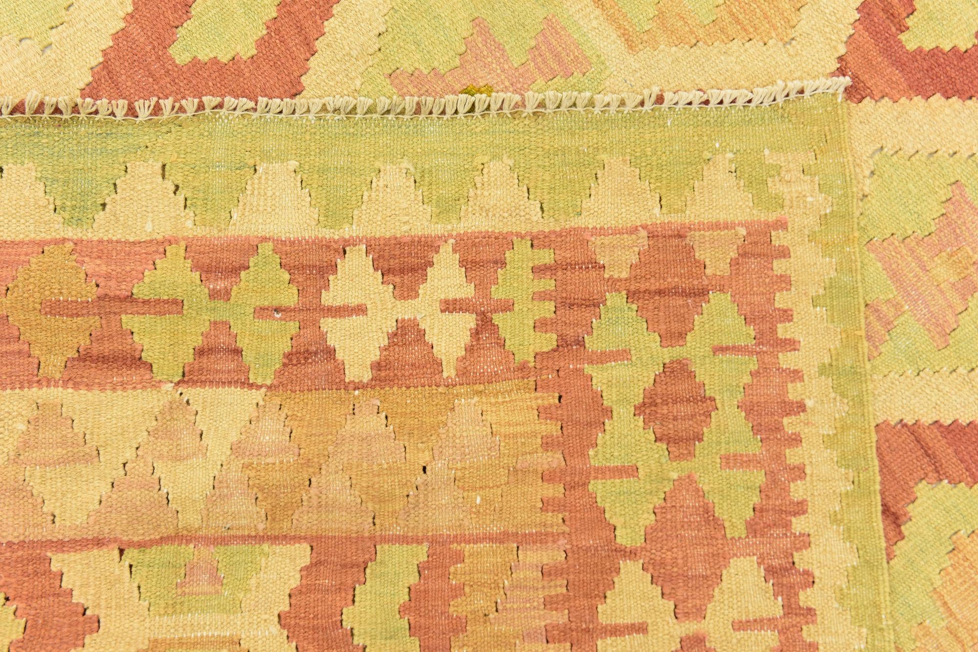4' 8 x 6' 7 Hand Woven Kilim Waziri Wool Rug