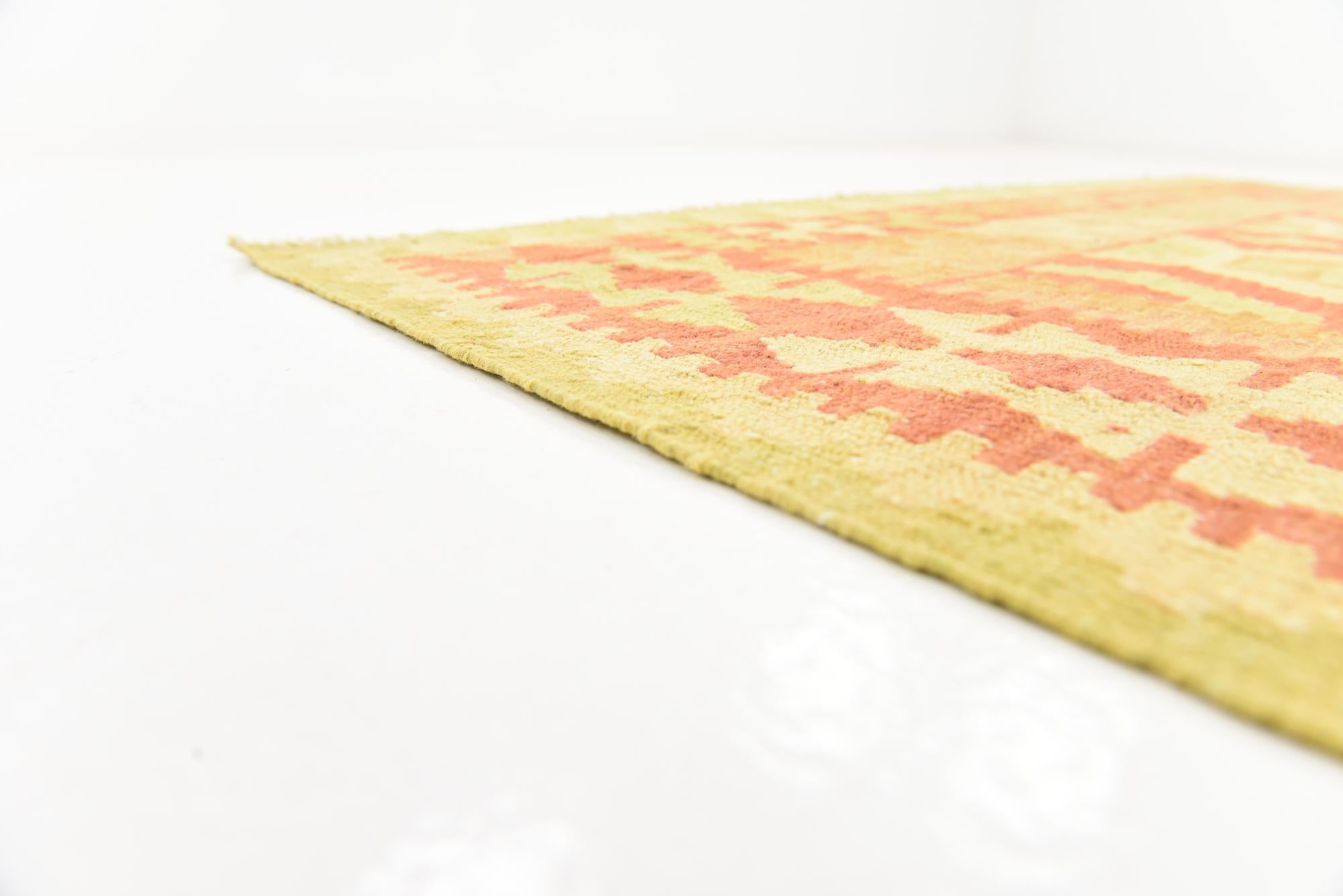 4' 8 x 6' 7 Hand Woven Kilim Waziri Wool Rug