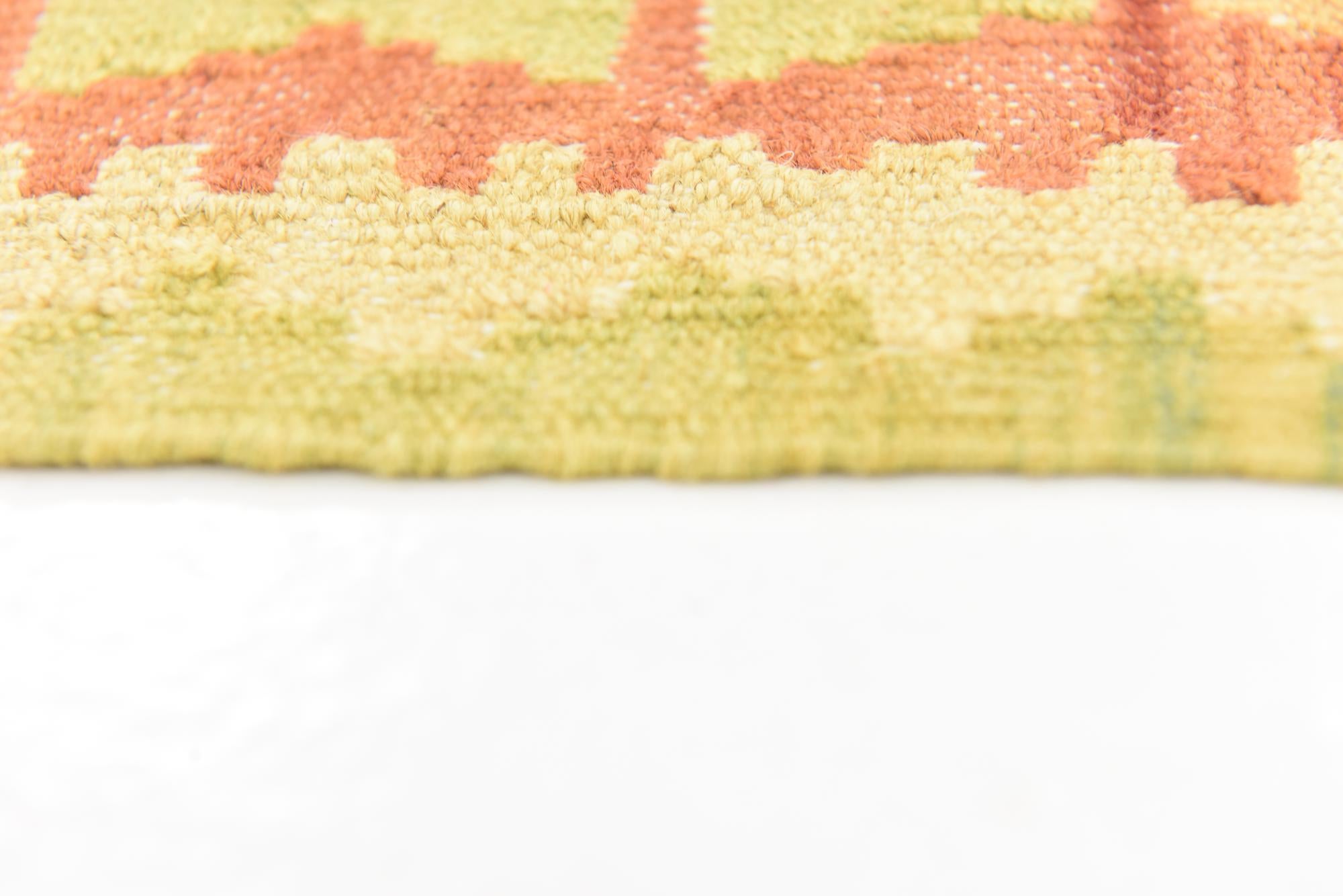 4' 8 x 6' 7 Hand Woven Kilim Waziri Wool Rug