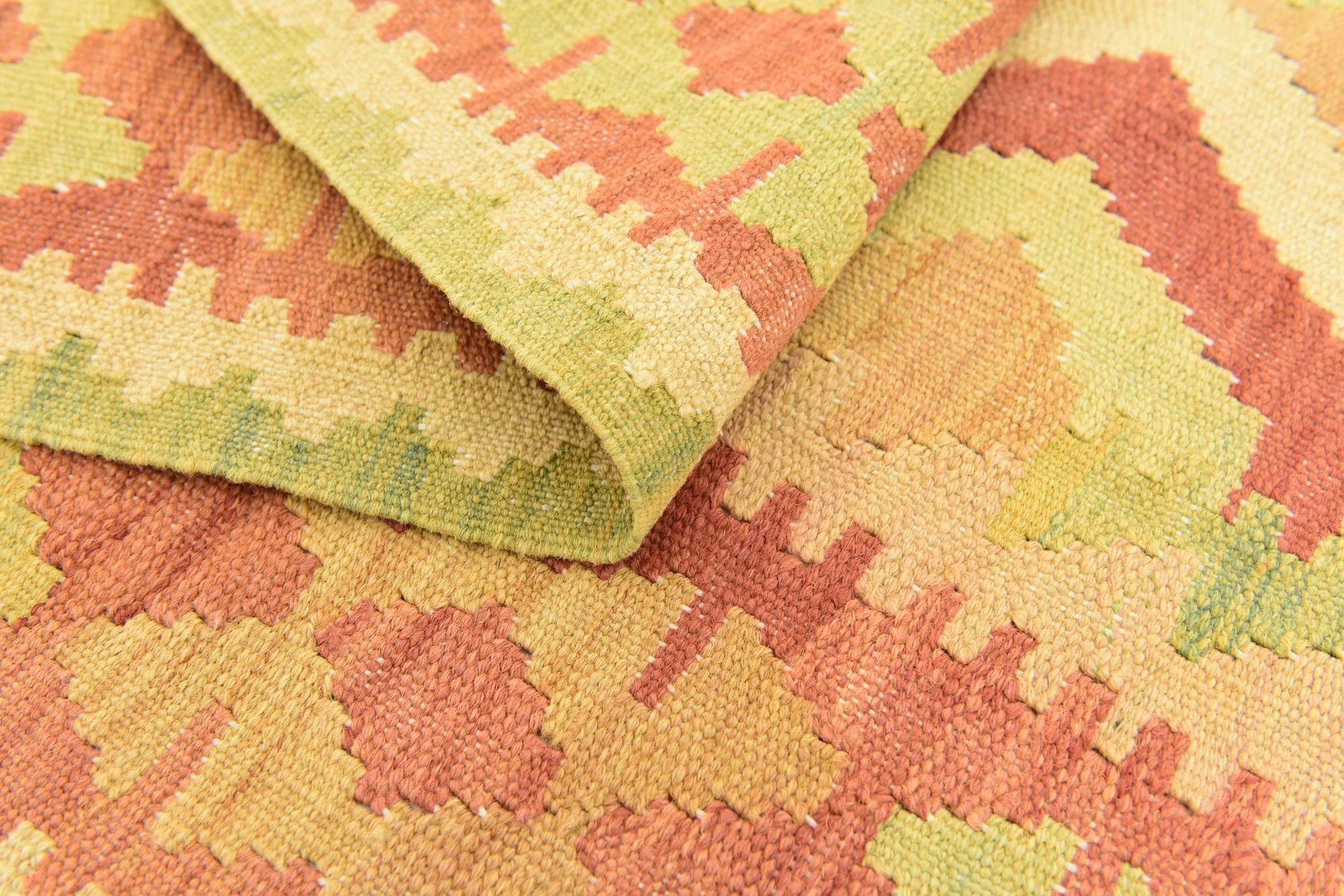 4' 8 x 6' 7 Hand Woven Kilim Waziri Wool Rug